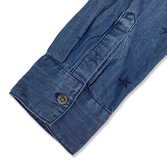 Rails Chambray Star Pattern Button Up Tencel Lyocell Shirt - Picture 6 of 9